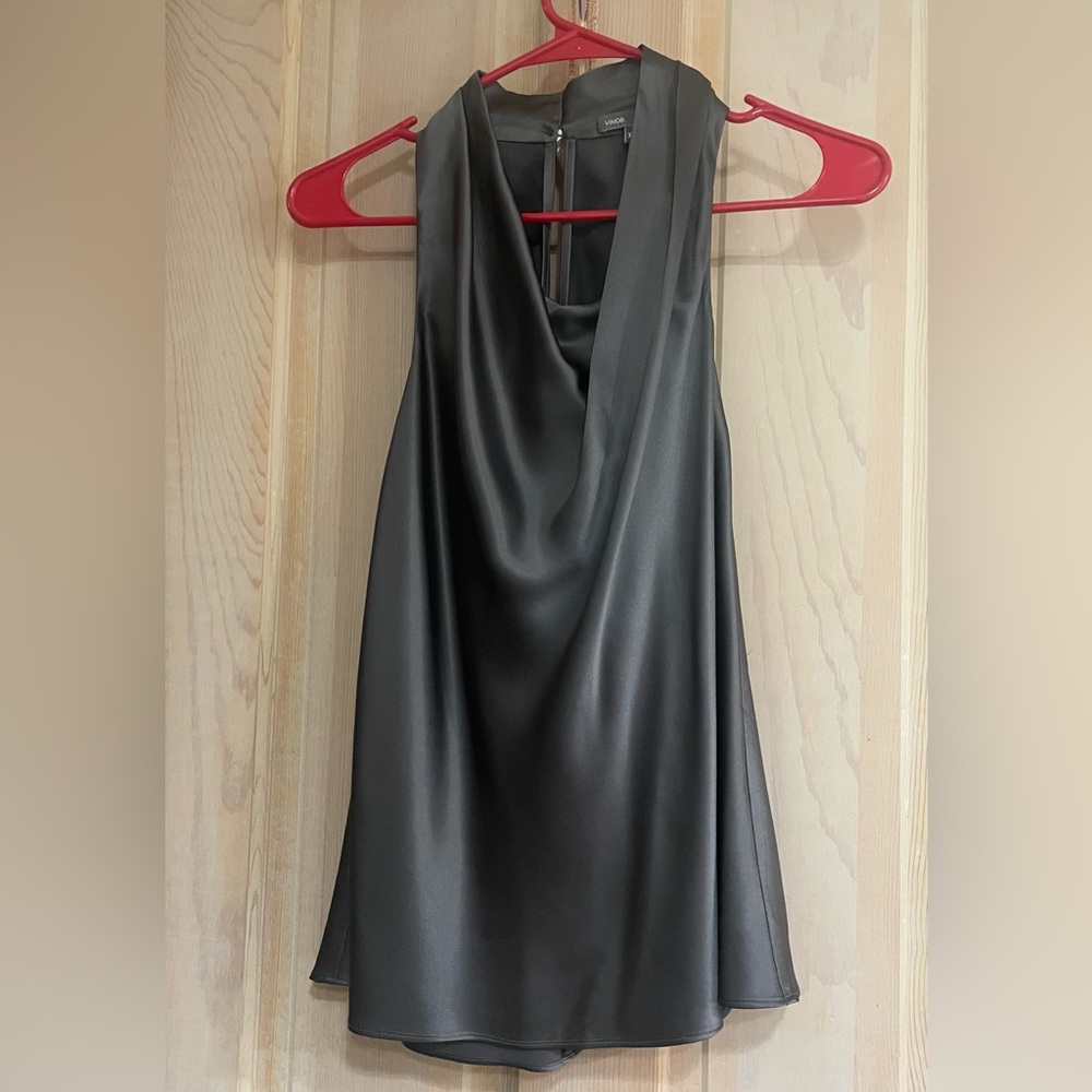 Vince Black Satin Top